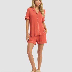Women's Bamboo Rib-Knit Classic Short Sleeve Pajama Set