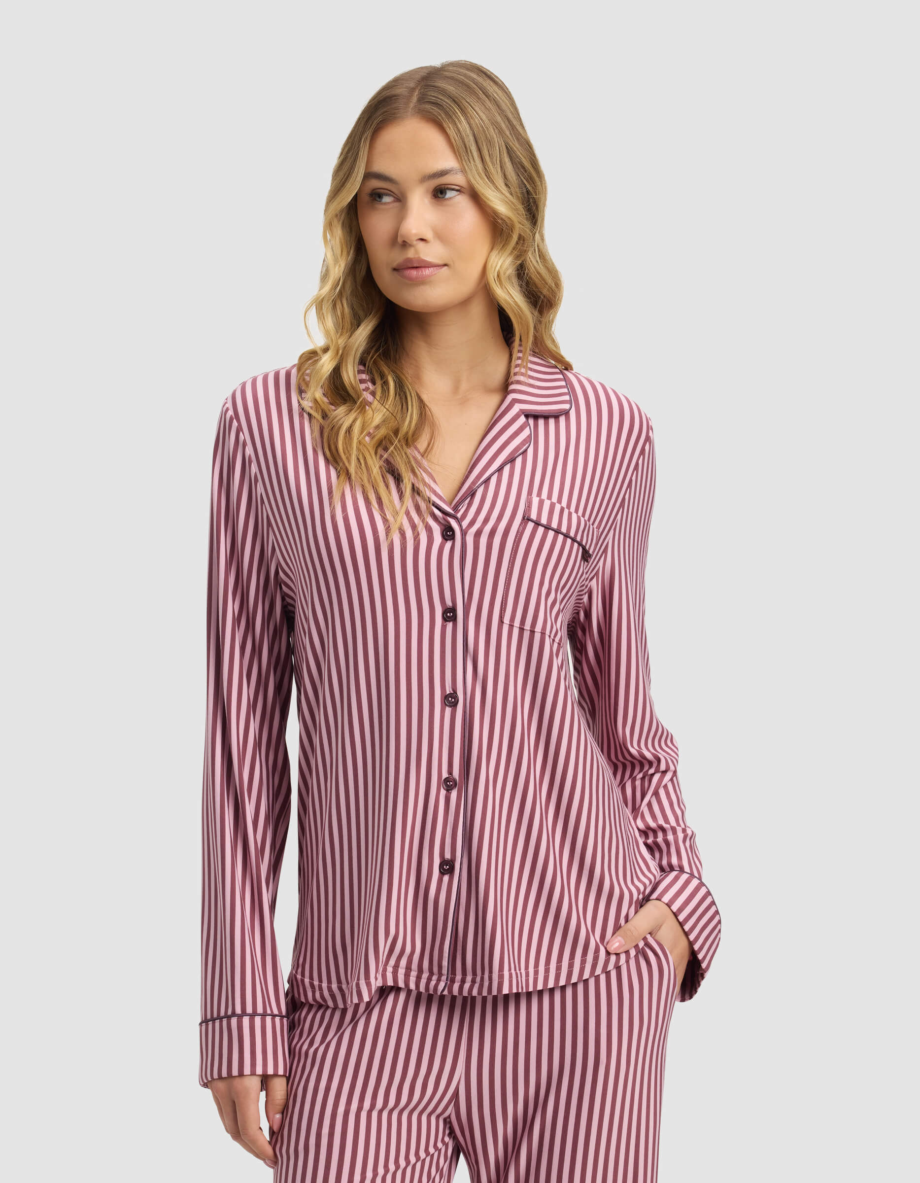 Women's Bamboo Stretch-Knit Long Sleeve Pajama Top - Last Chance - Image 55