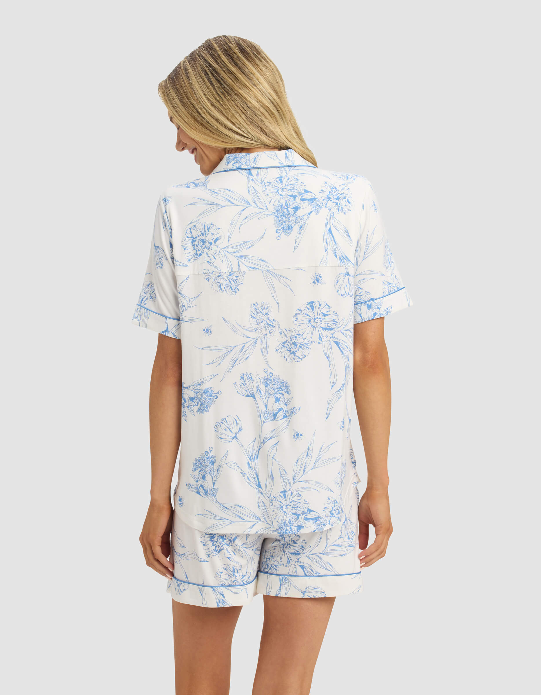 Women's Bamboo Stretch-Knit Short Sleeve Pajama Top - Image 71