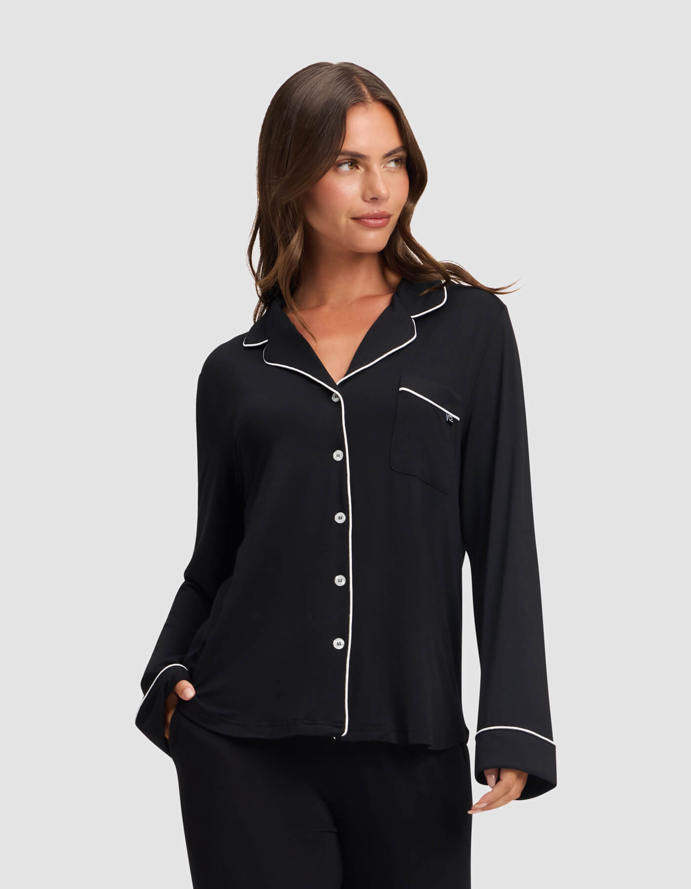 Women's Bamboo Stretch-Knit Long Sleeve Pajama Top - Image 14