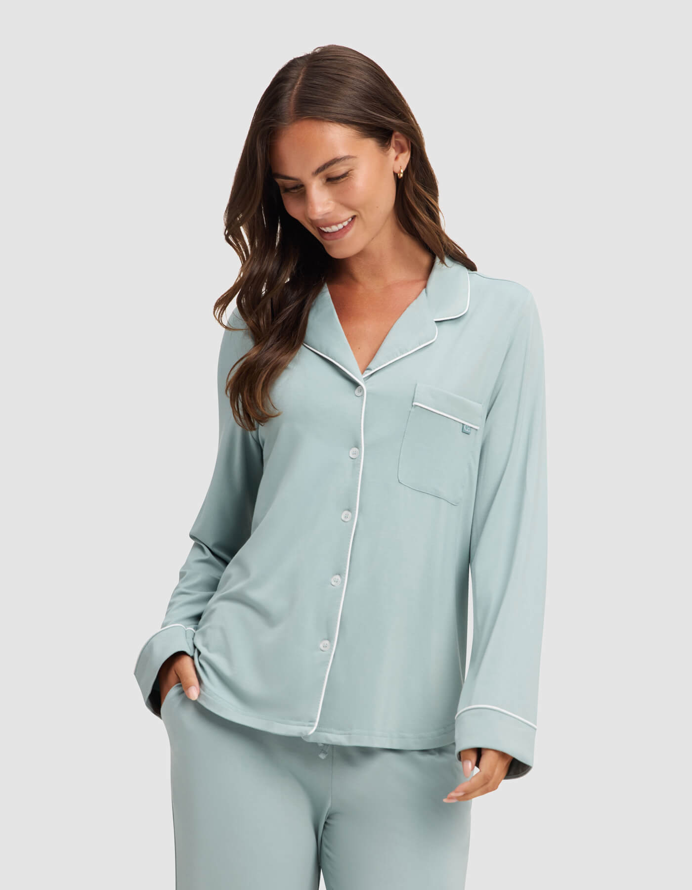 Women's Bamboo Stretch-Knit Long Sleeve Pajama Top - Image 19