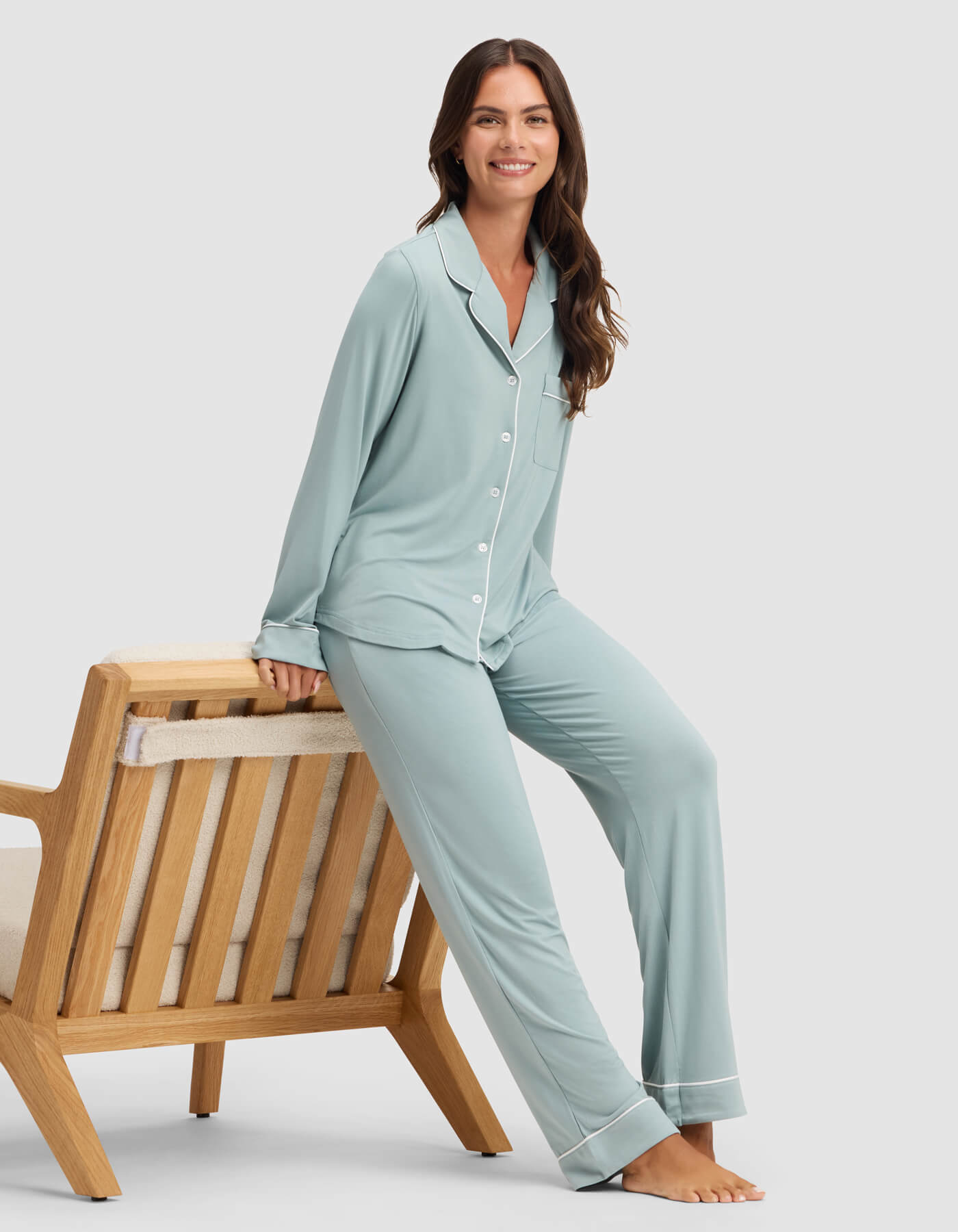 Women's Bamboo Stretch-Knit Long Sleeve Pajama Top - Image 21
