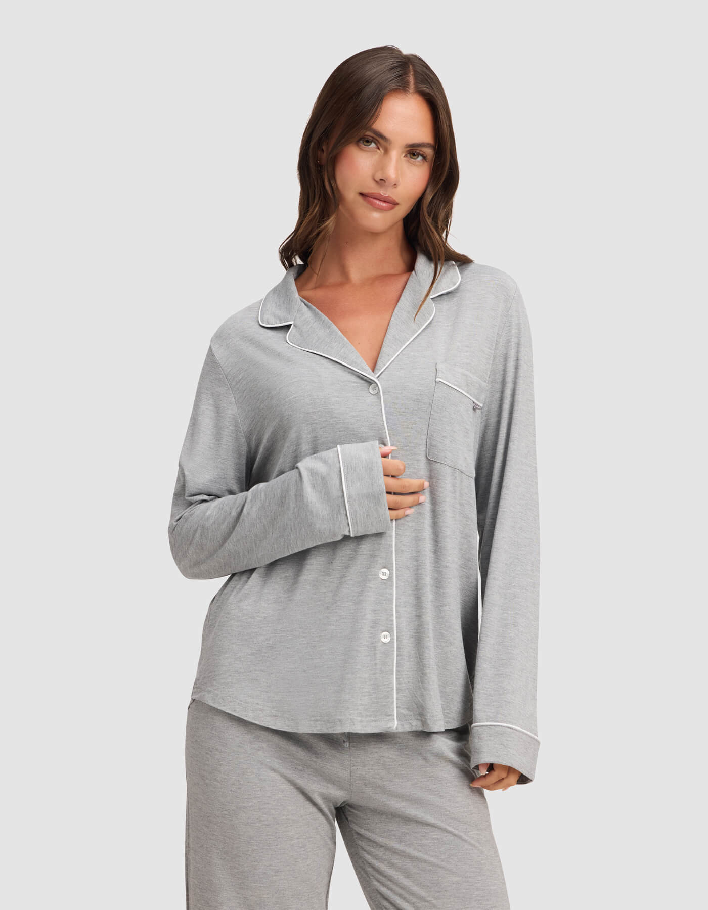 Women's Bamboo Stretch-Knit Long Sleeve Pajama Top - Image 24