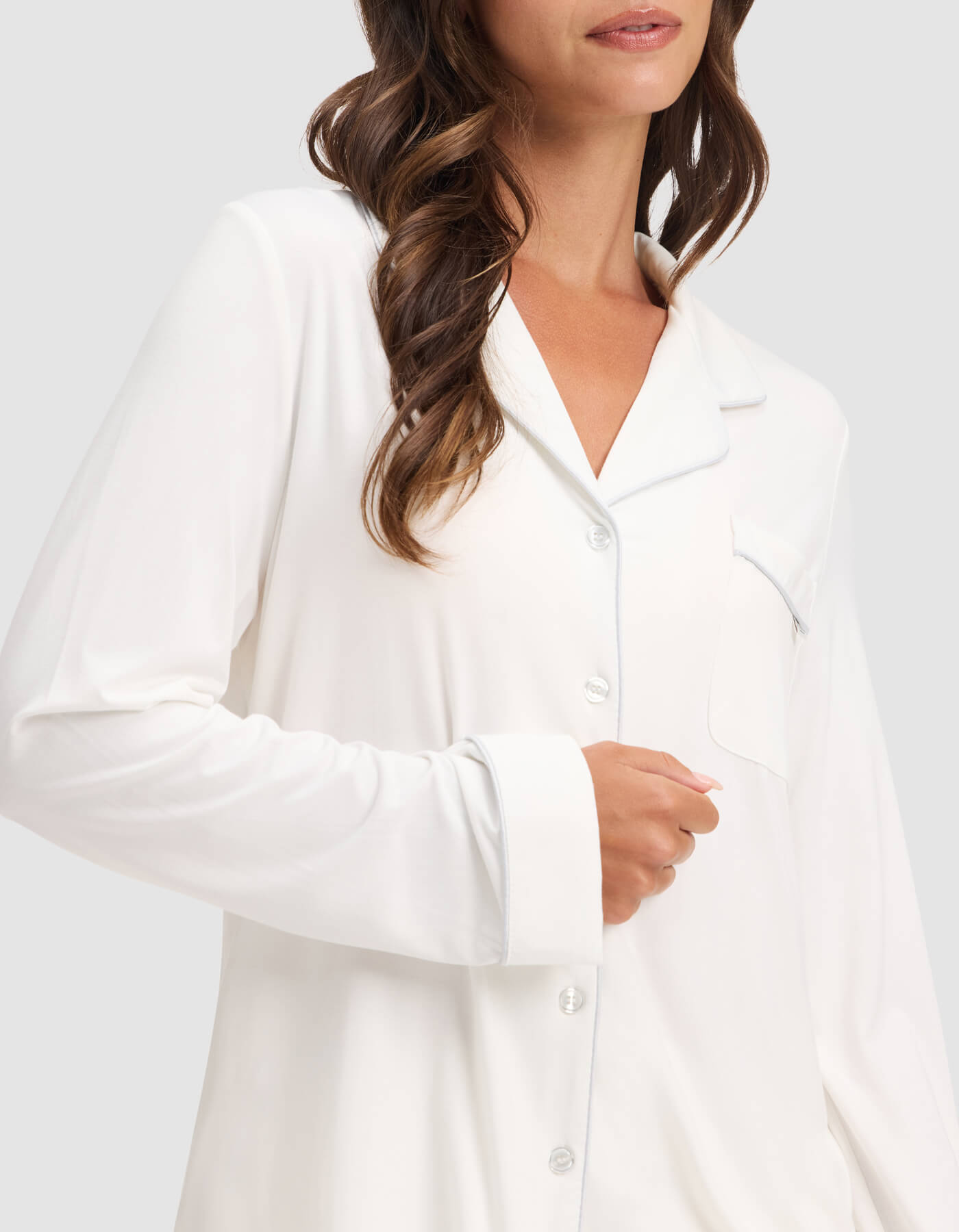 Women's Bamboo Stretch-Knit Long Sleeve Pajama Top - Image 32