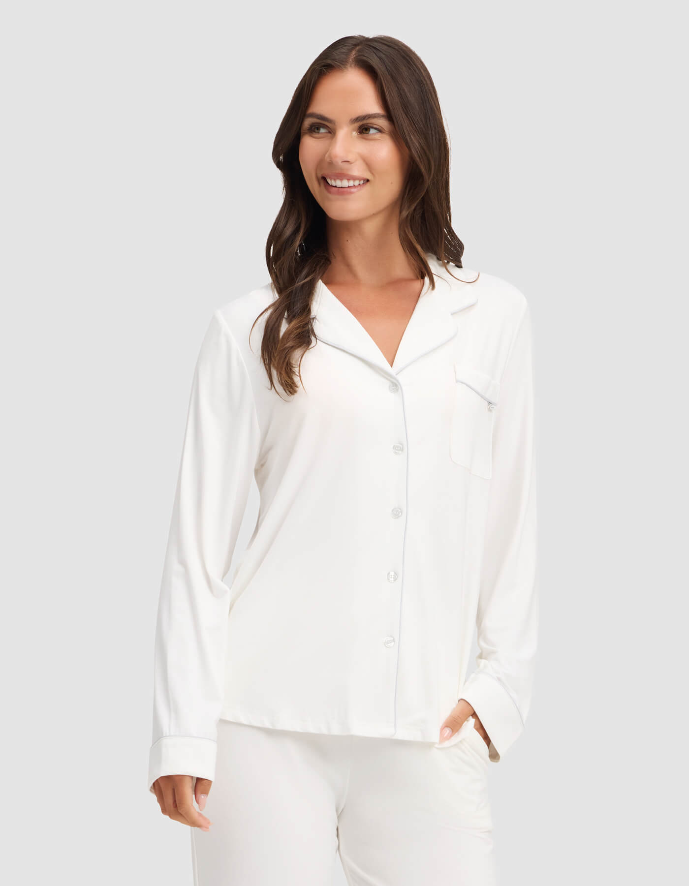 Women's Bamboo Stretch-Knit Long Sleeve Pajama Top - Image 29