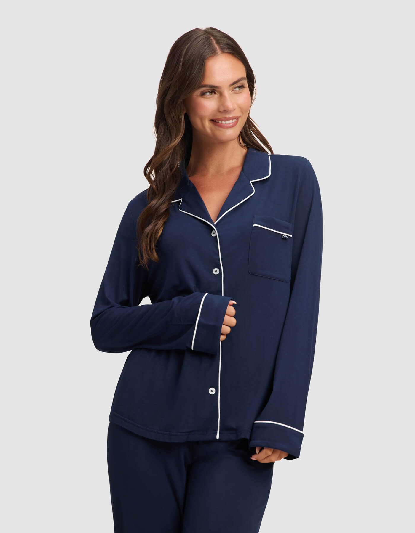 Women's Bamboo Stretch-Knit Long Sleeve Pajama Top - Image 9