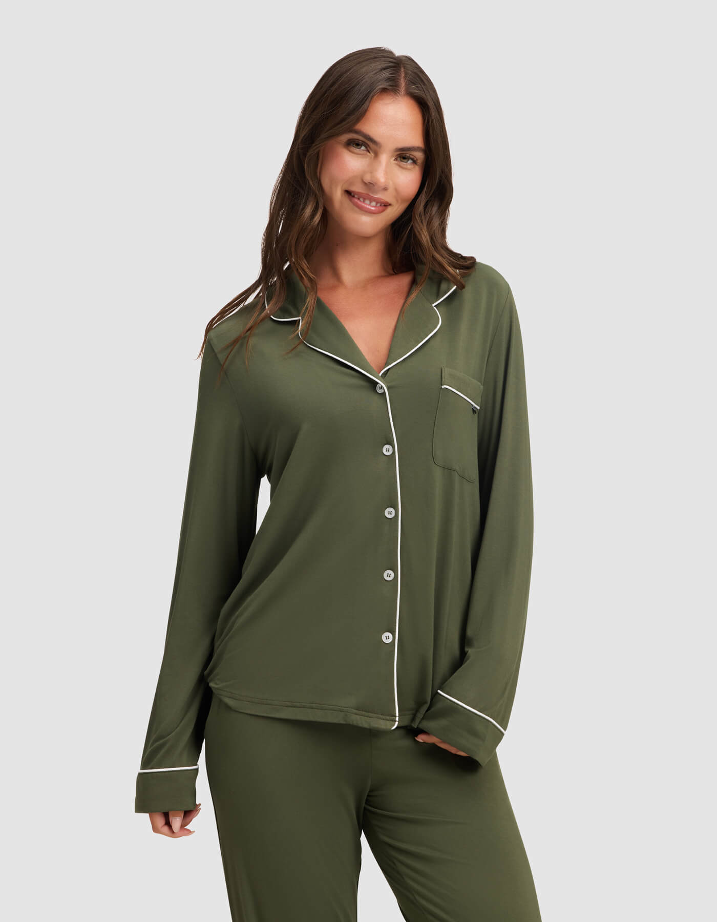 Women's Bamboo Stretch-Knit Long Sleeve Pajama Top - Image 37