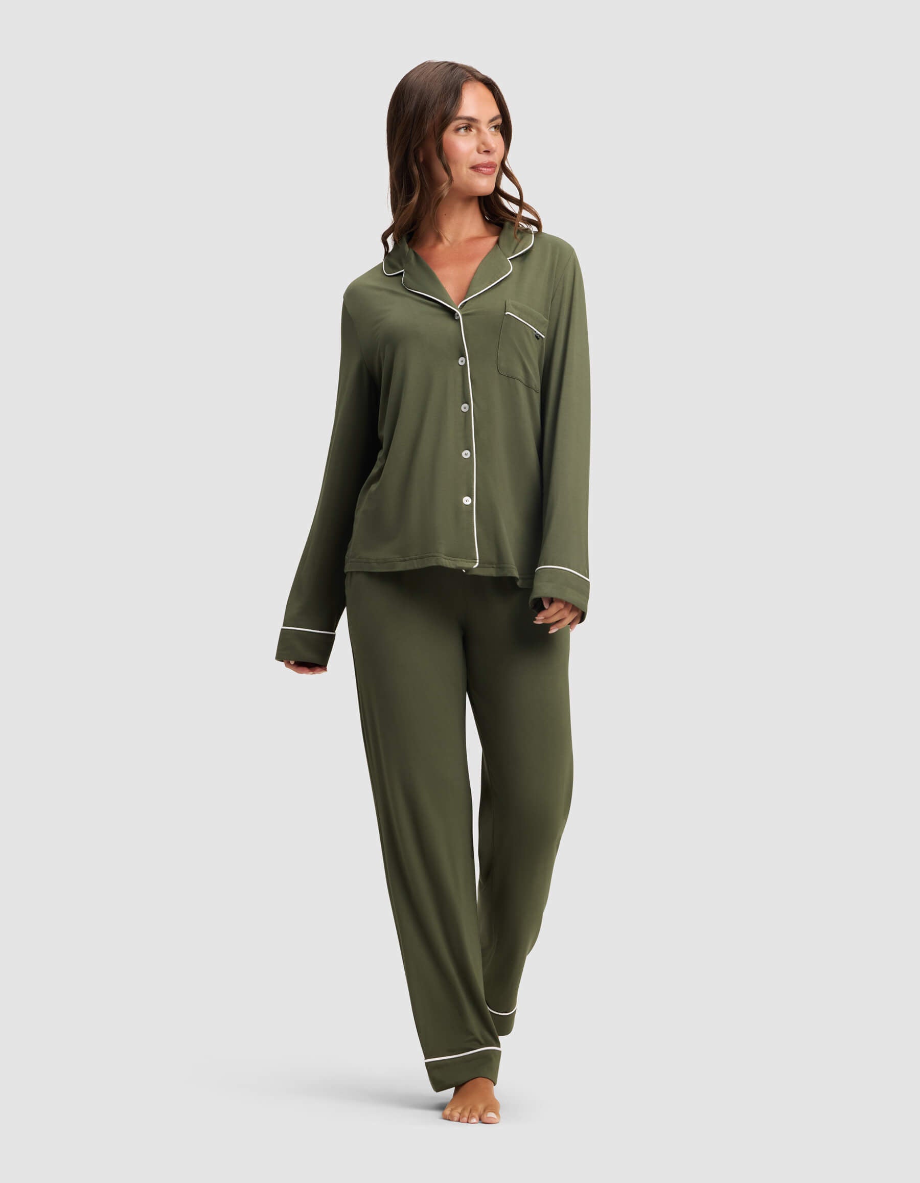 Women's Bamboo Stretch-Knit Long Sleeve Pajama Top - Image 39