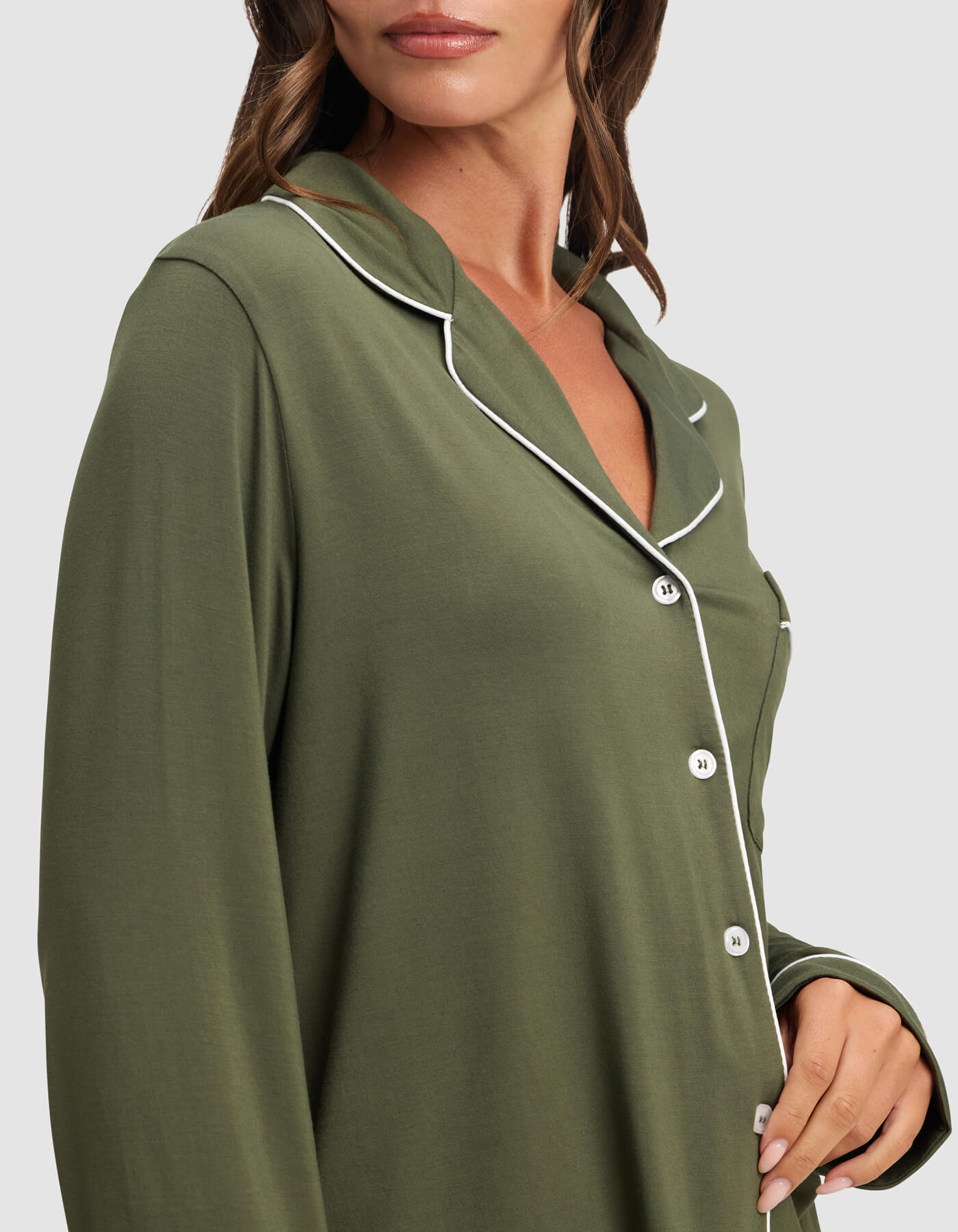 Women's Bamboo Stretch-Knit Long Sleeve Pajama Top - Image 41