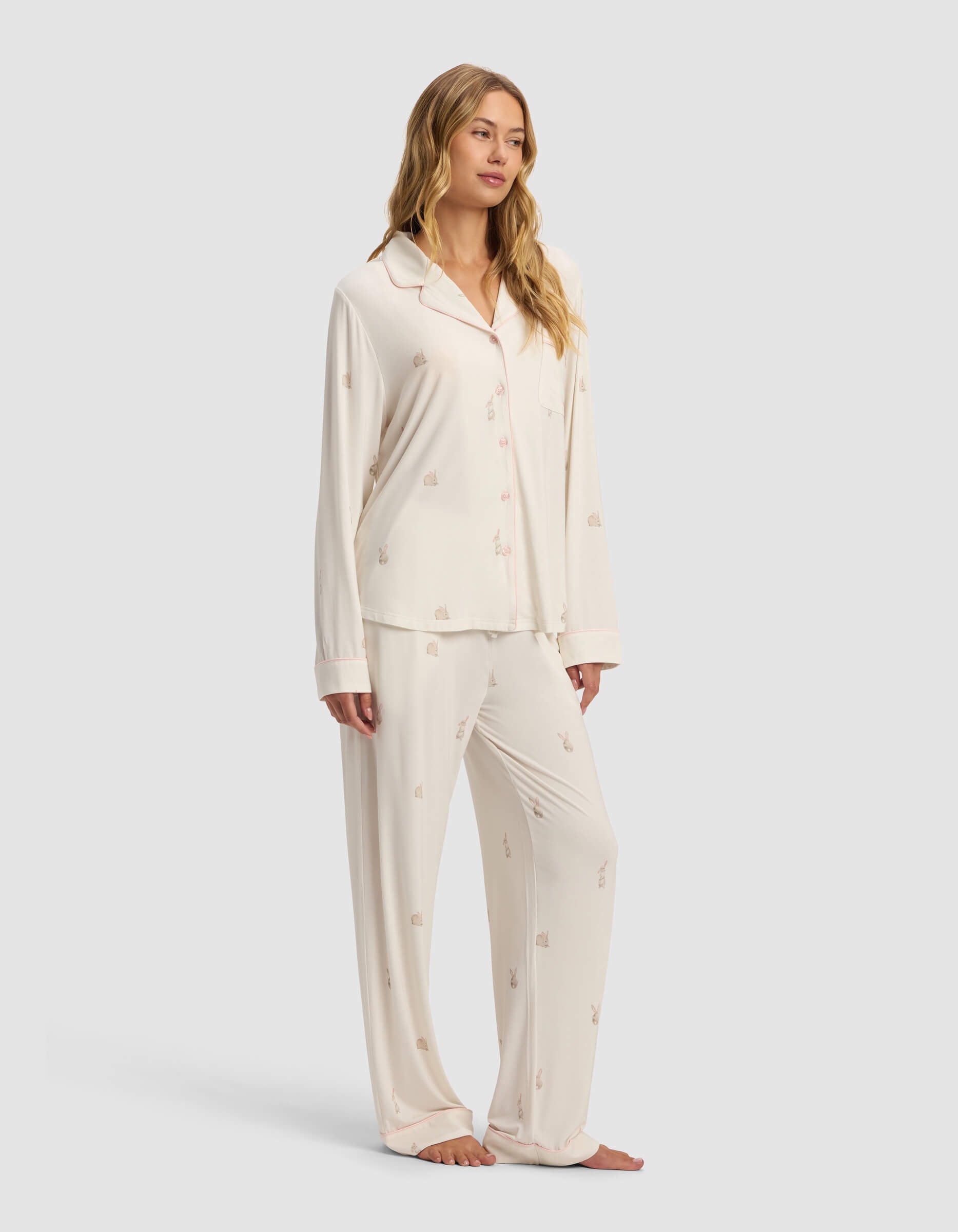 Women's Bamboo Stretch-Knit Long Sleeve Pajama Set - Image 8
