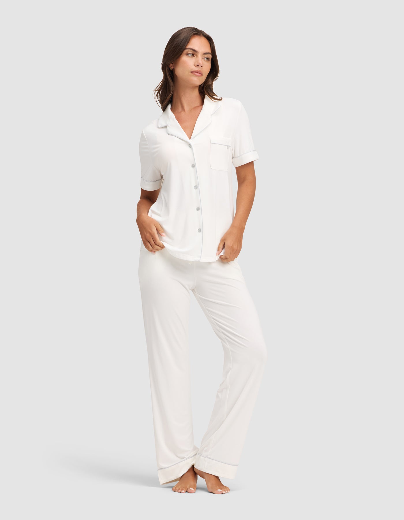 Women's Bamboo Stretch-Knit Short Sleeve & Pant Pajama Set - Image 18