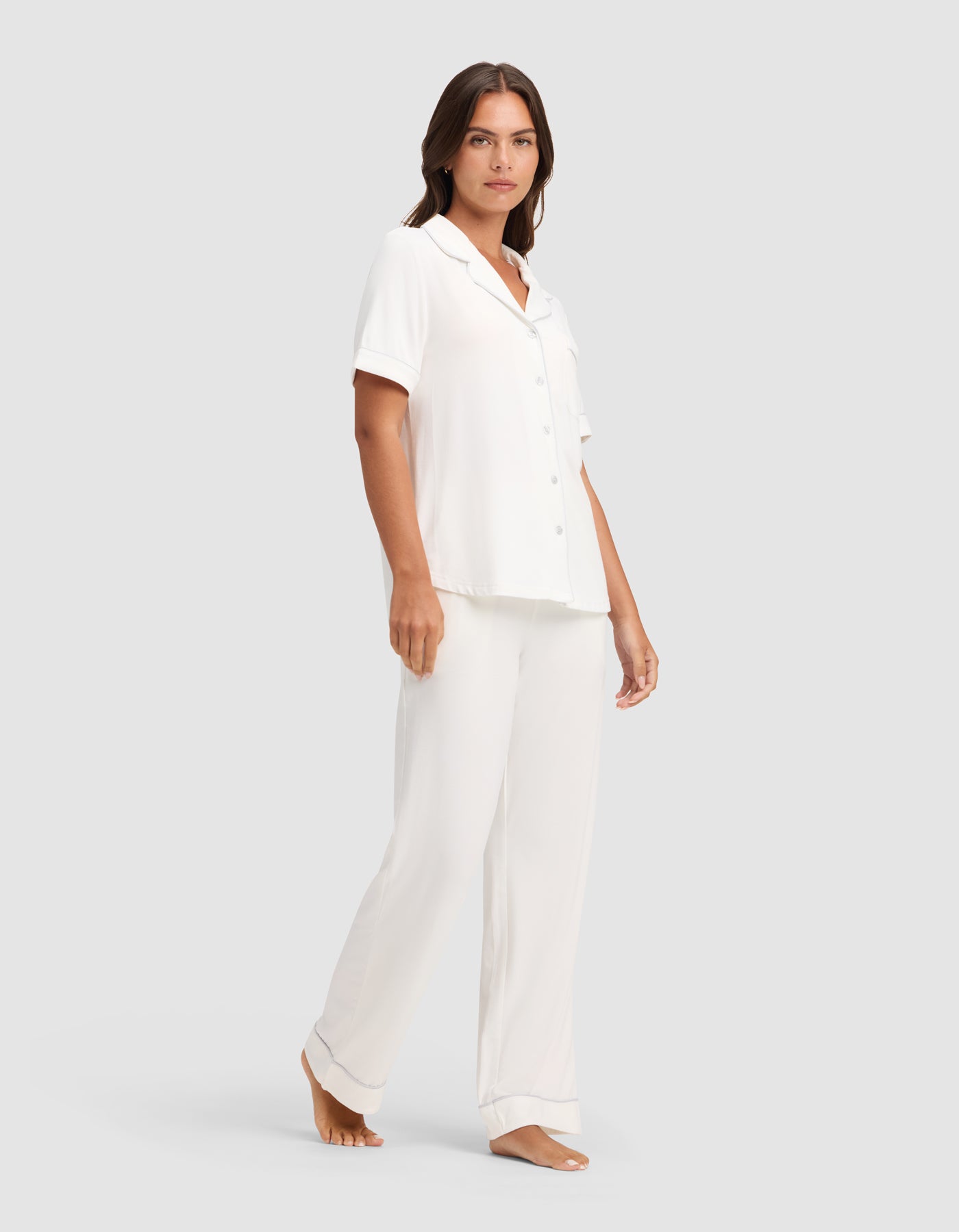 Women's Bamboo Stretch-Knit Short Sleeve & Pant Pajama Set - Image 20