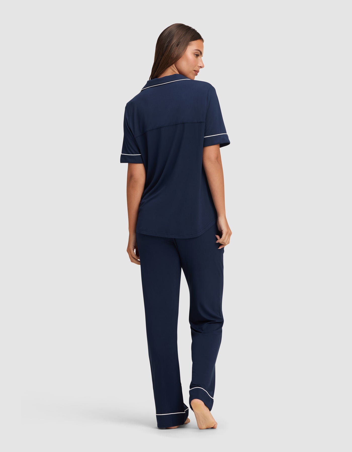 Women's Bamboo Stretch-Knit Short Sleeve & Pant Pajama Set - Image 43