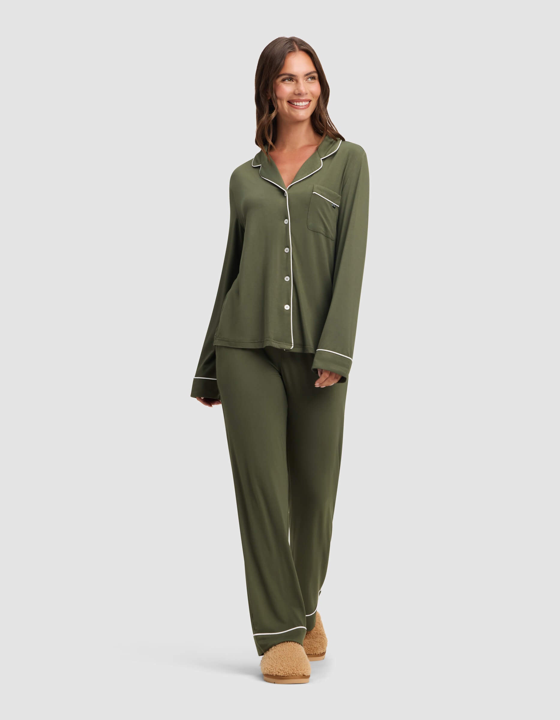 Women's Bamboo Stretch-Knit Long Sleeve Pajama Set - Image 55
