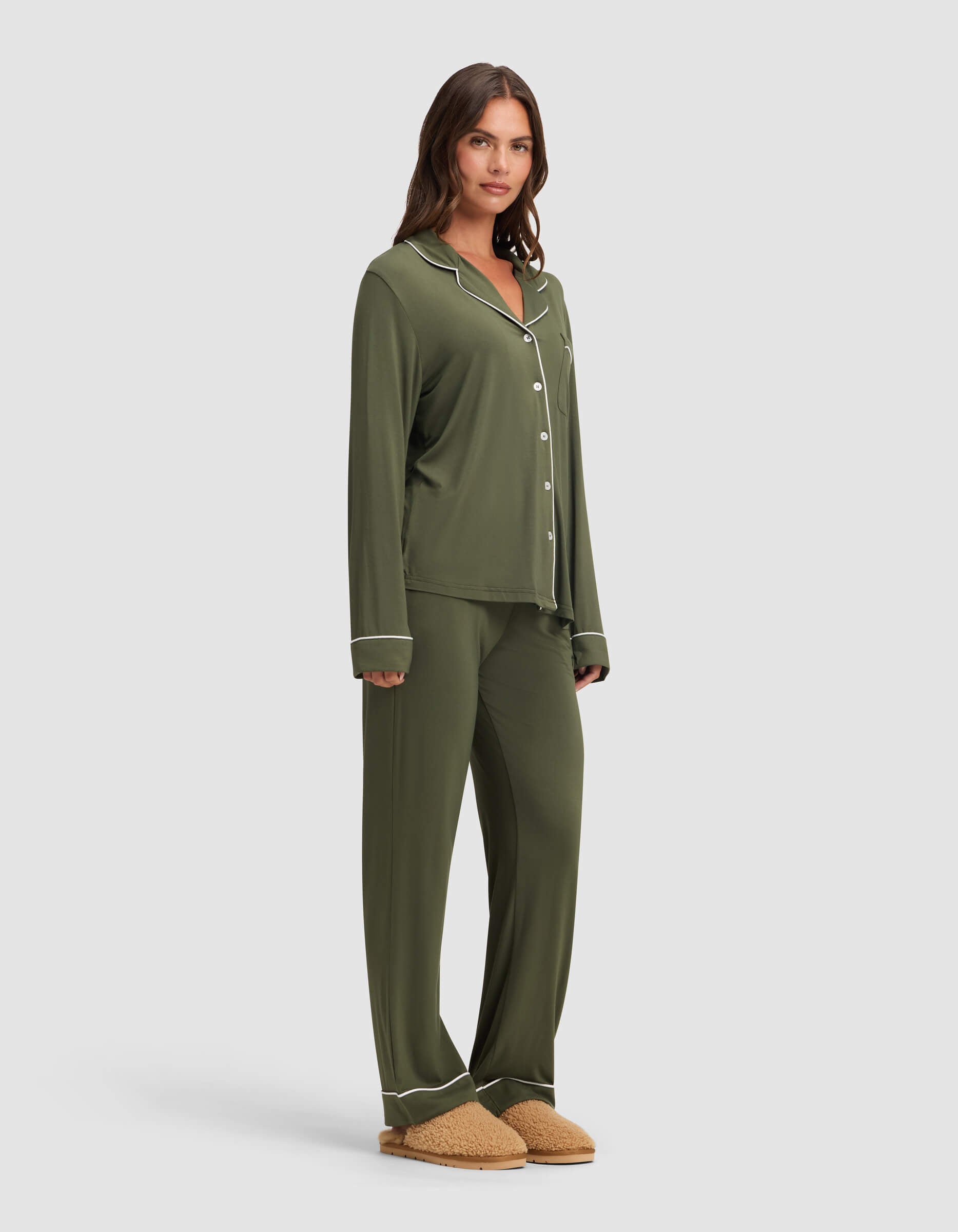 Women's Bamboo Stretch-Knit Long Sleeve Pajama Set - Image 57