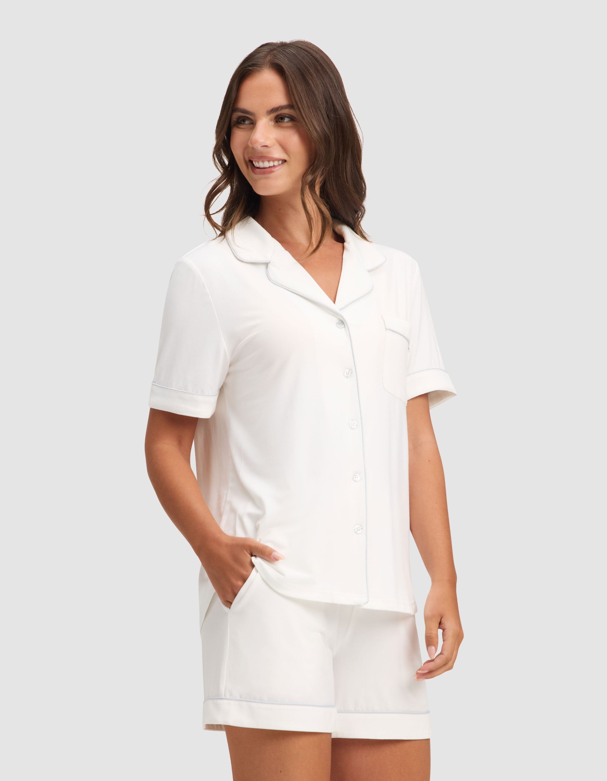 Women's Bamboo Stretch-Knit Short Sleeve Pajama Set - Image 8