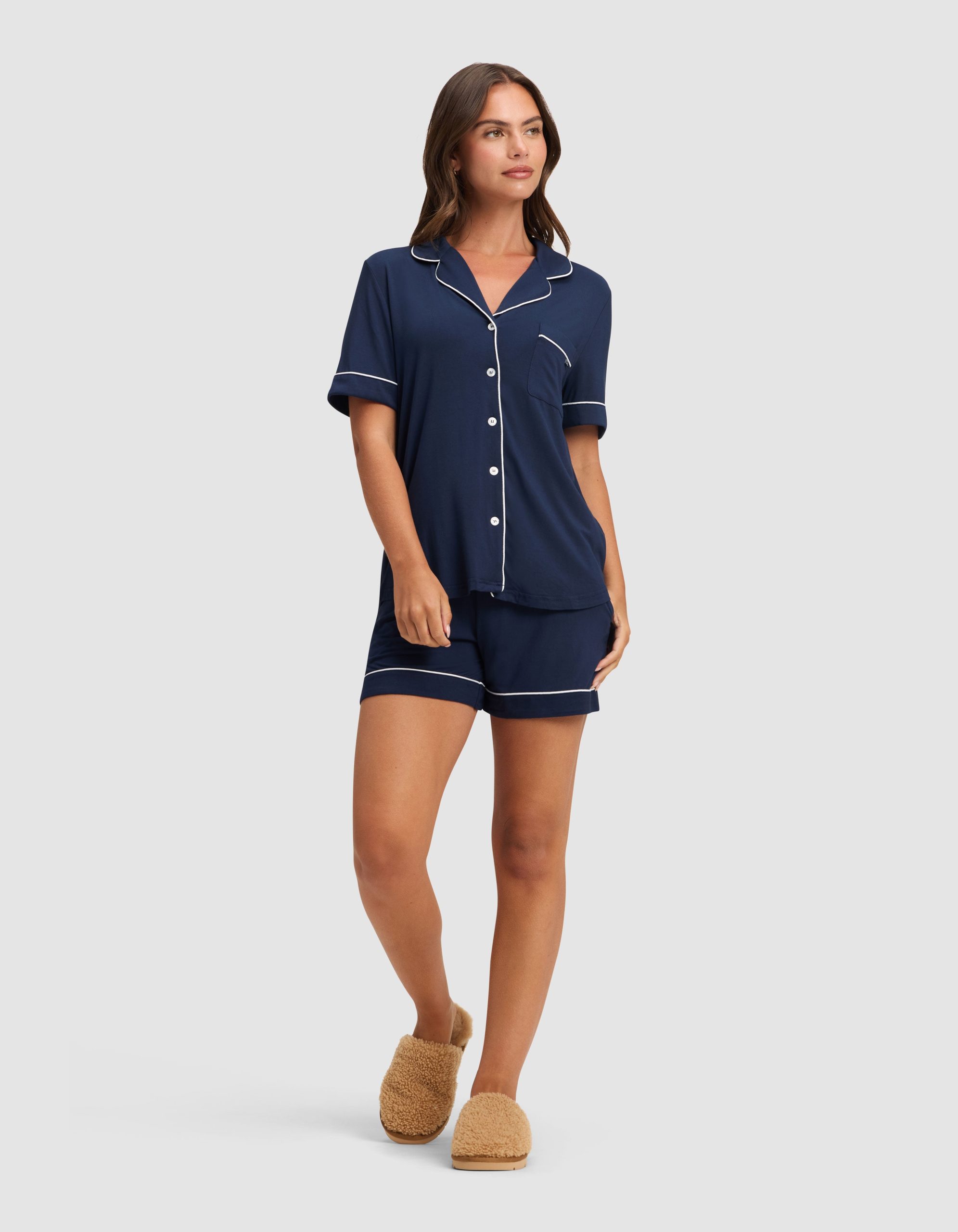 Women's Bamboo Stretch-Knit Short Sleeve Pajama Set - Image 37