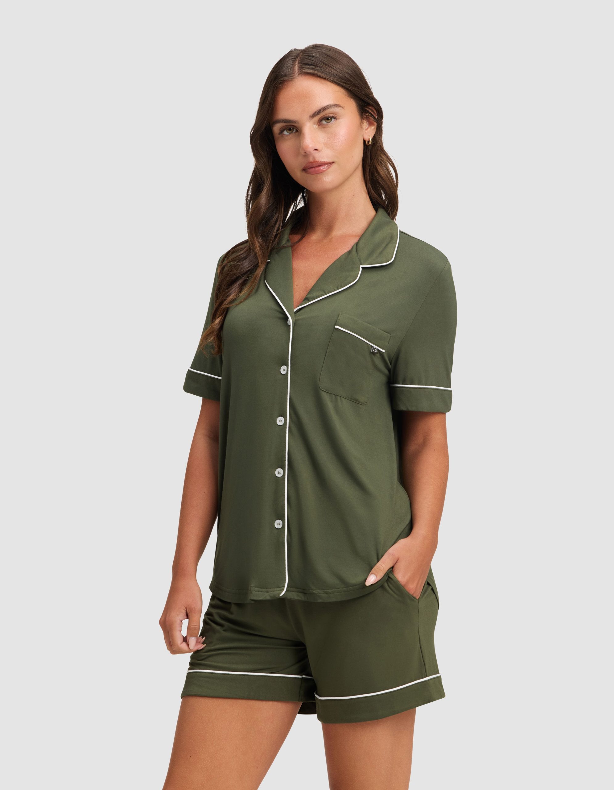 Women's Bamboo Stretch-Knit Short Sleeve Pajama Set - Image 43