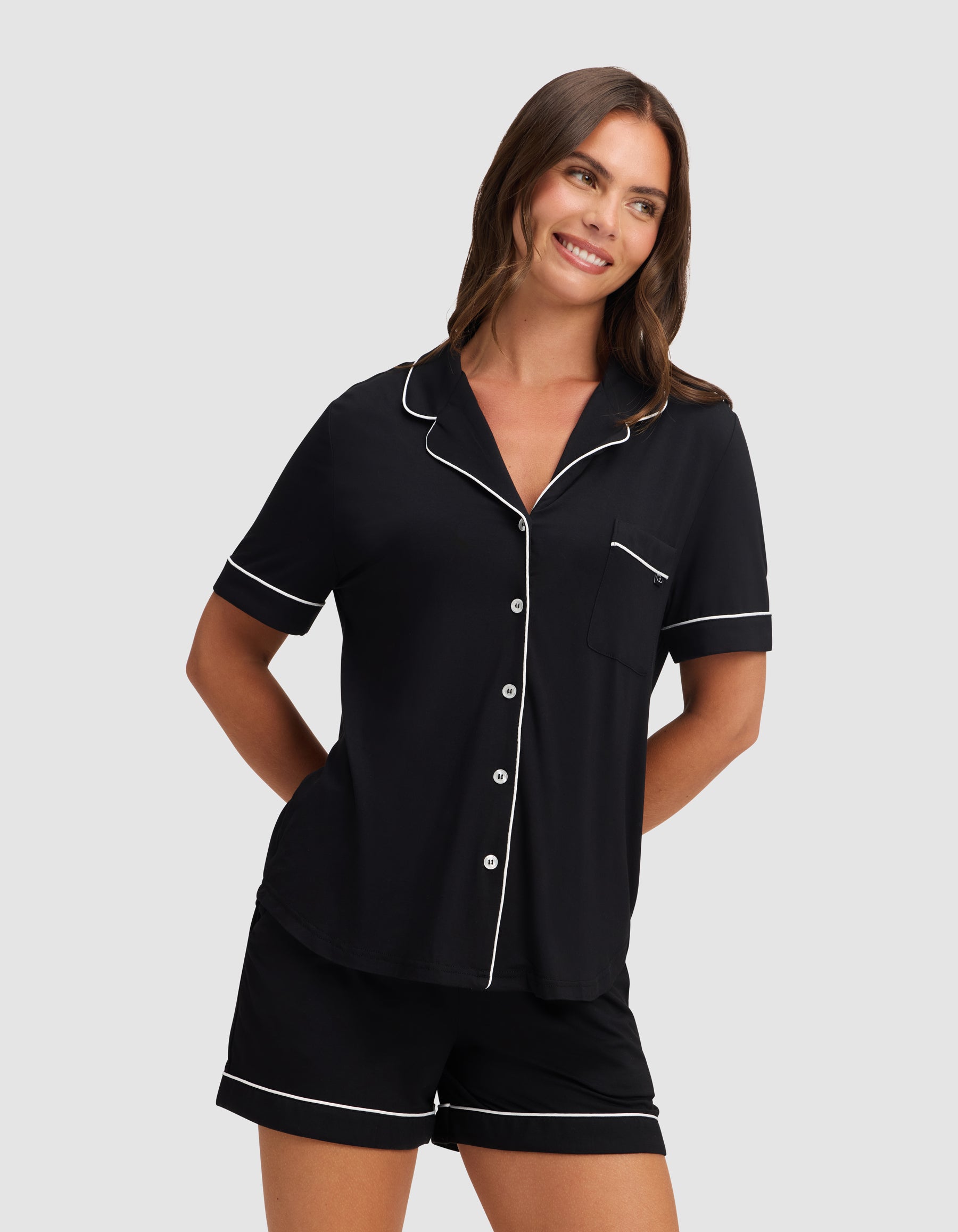 Women's Bamboo Stretch-Knit Short Sleeve Pajama Top - Image 18