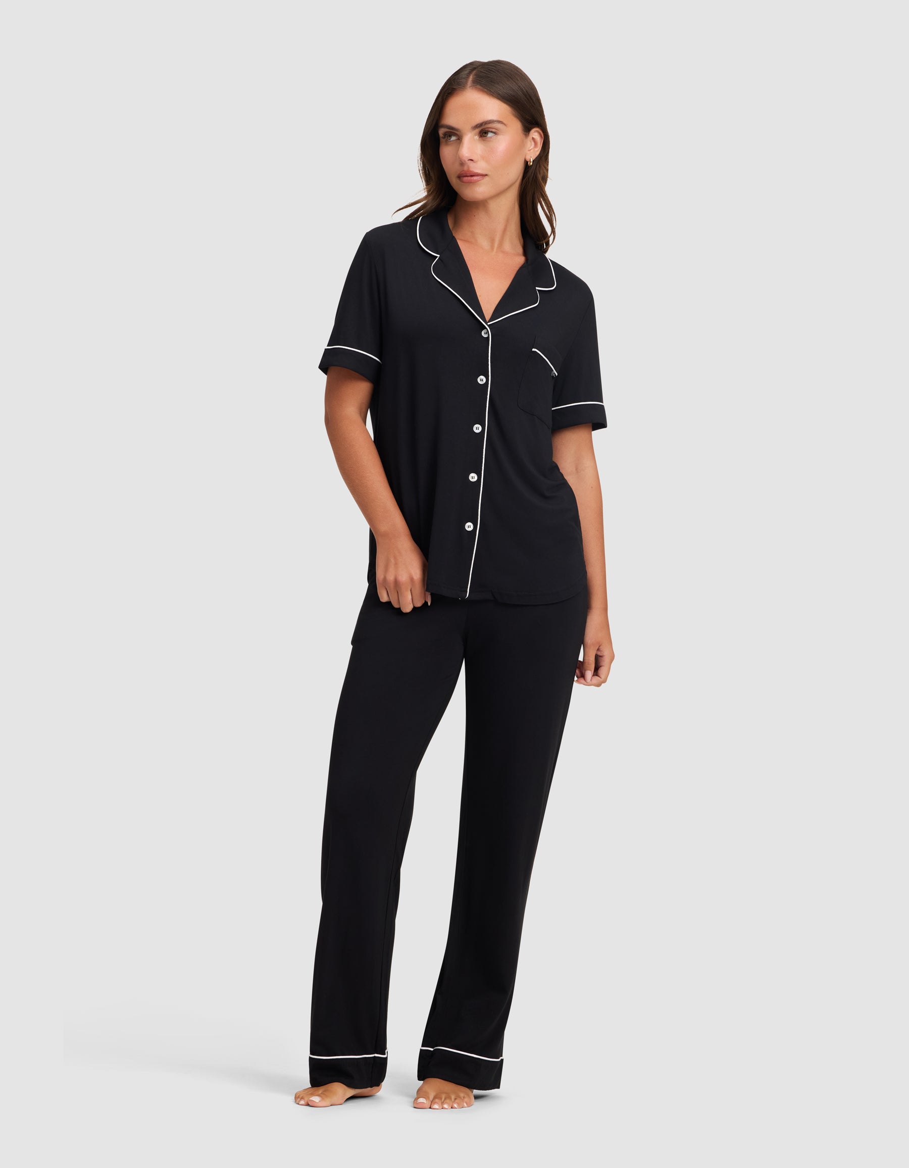 Women's Bamboo Stretch-Knit Short Sleeve Pajama Top - Image 21