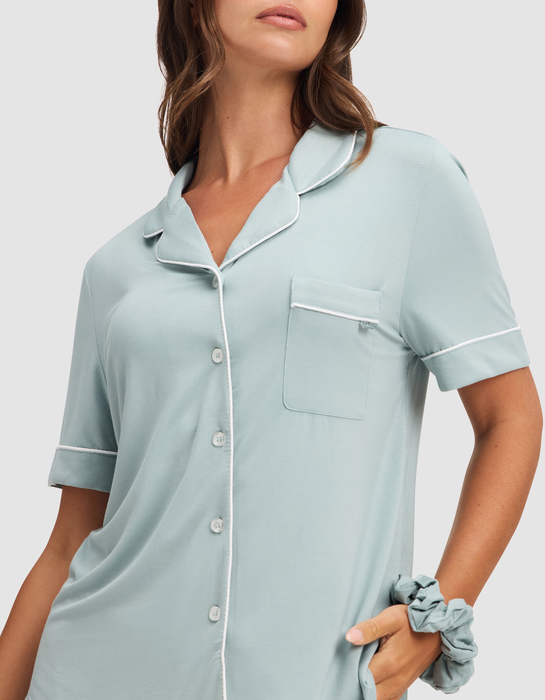 Women's Bamboo Stretch-Knit Short Sleeve Pajama Top - Image 46
