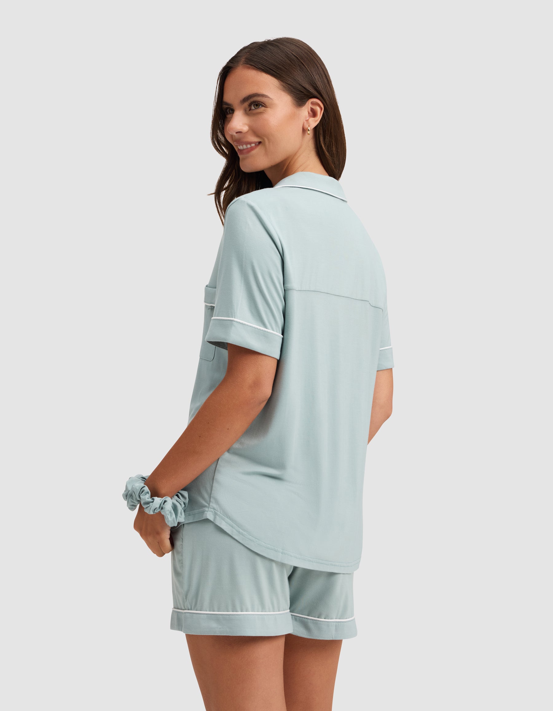 Women's Bamboo Stretch-Knit Short Sleeve Pajama Top - Image 42
