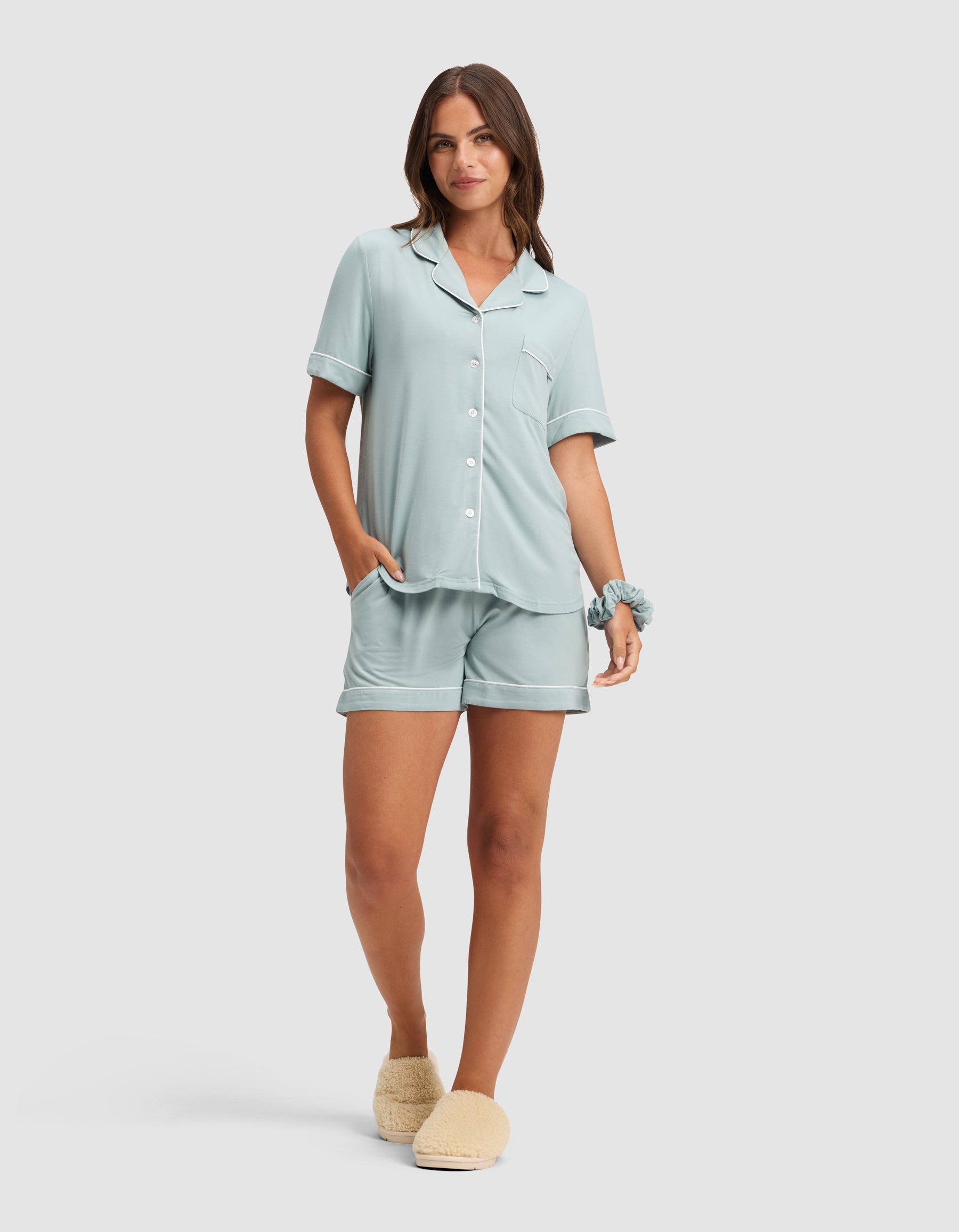 Women's Bamboo Stretch-Knit Short Sleeve Pajama Top - Image 43