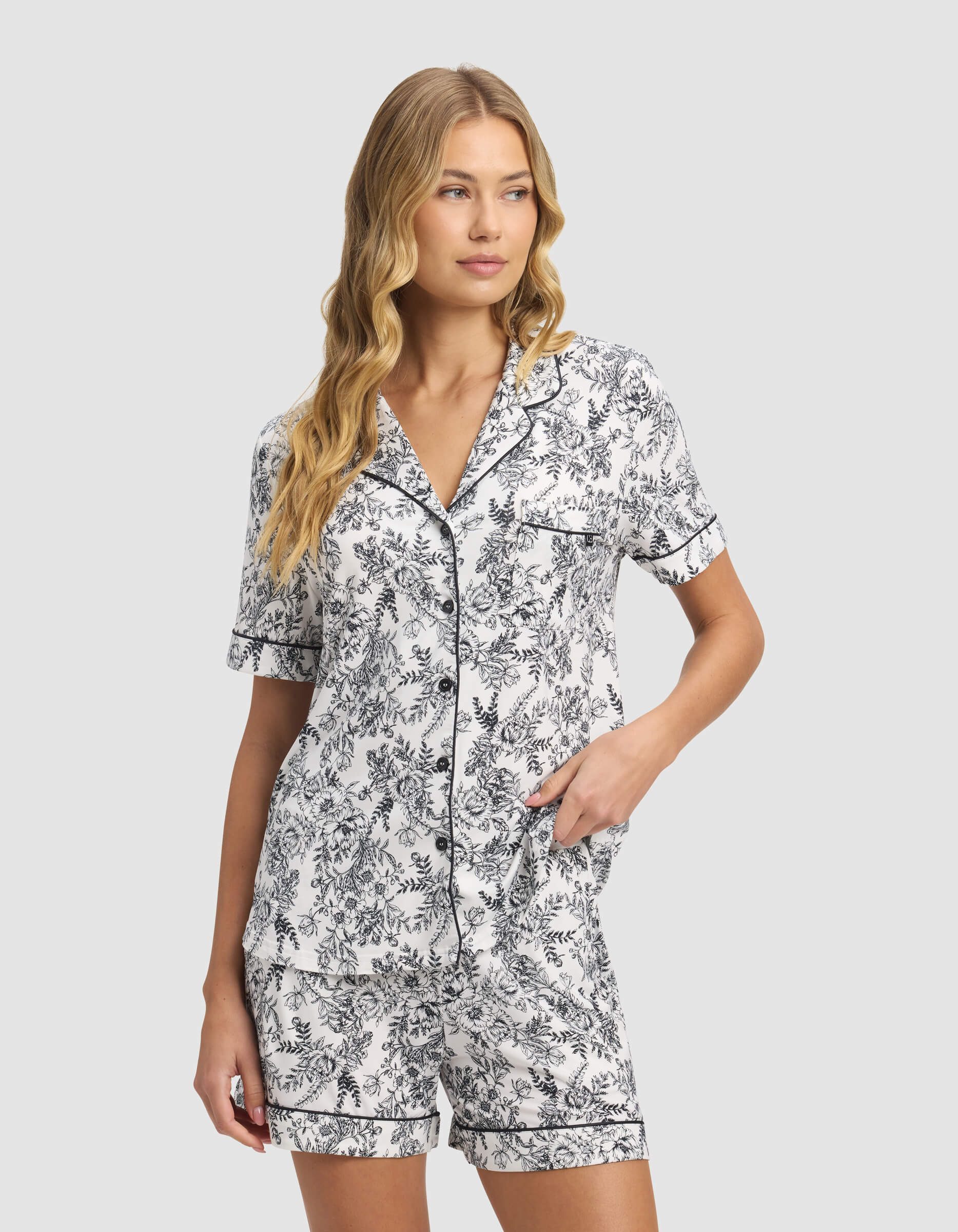 Women's Bamboo Stretch-Knit Short Sleeve Pajama Set - Image 73