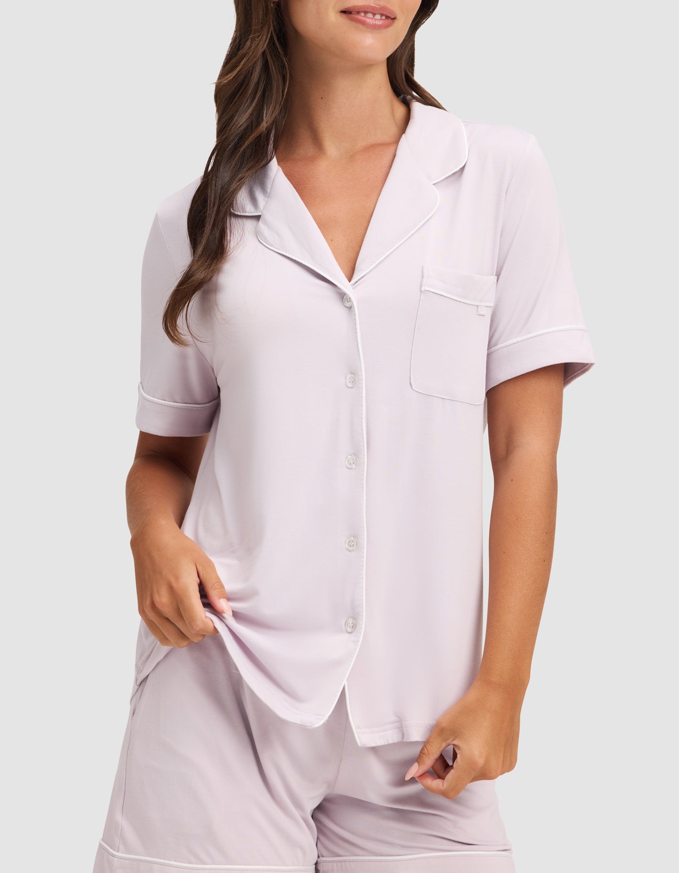 Women's Bamboo Stretch-Knit Short Sleeve Pajama Top - Image 31