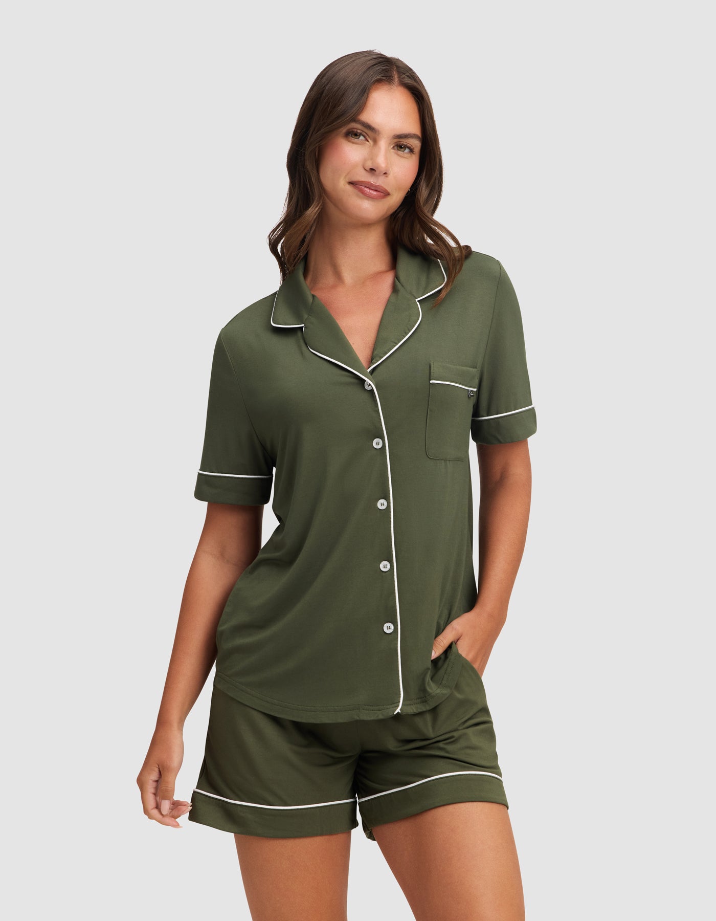 Women's Bamboo Stretch-Knit Short Sleeve Pajama Top - Image 35