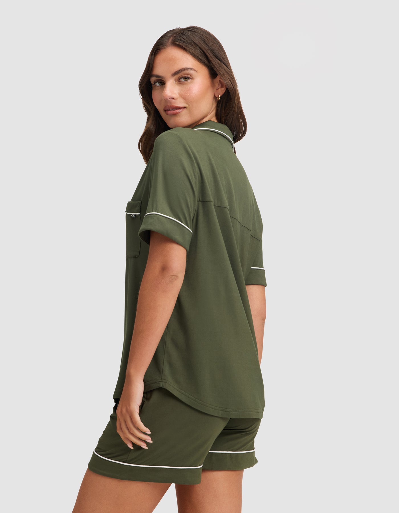 Women's Bamboo Stretch-Knit Short Sleeve Pajama Top - Image 36