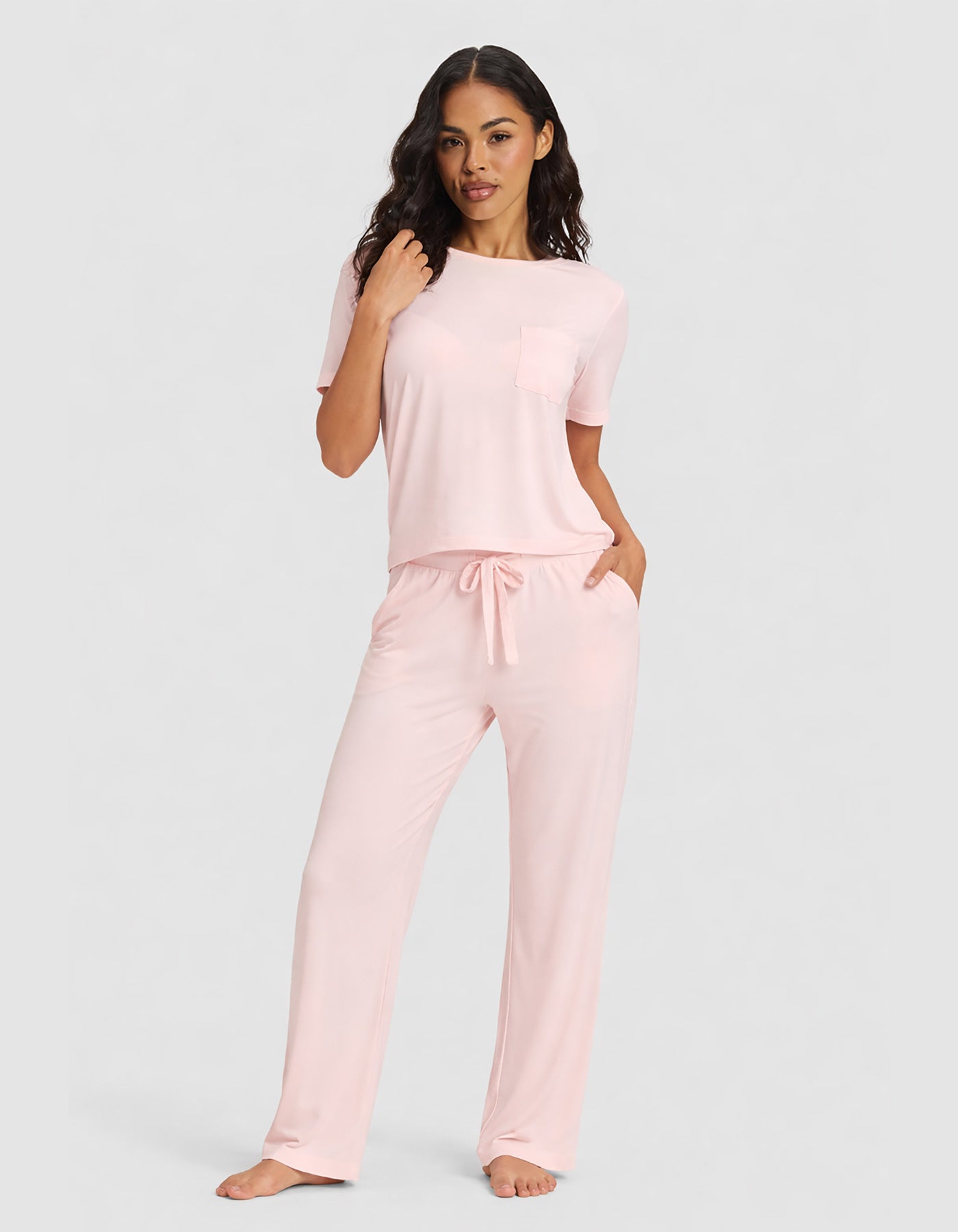 Women's Bamboo Stretch-Knit Lounge Tee & Pants Set - Image 10