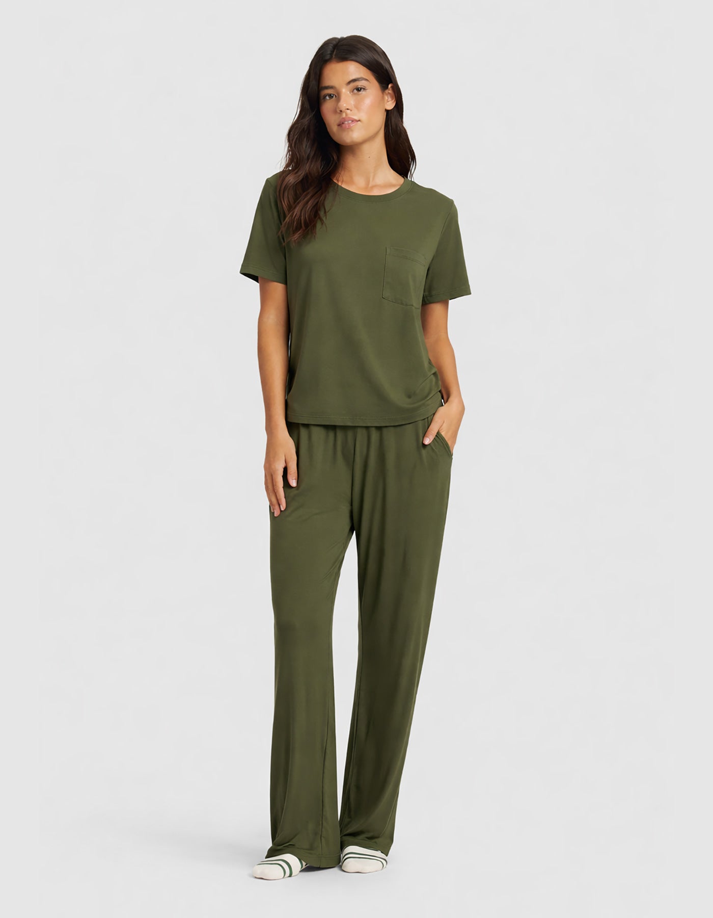 Women's Bamboo Stretch-Knit Lounge Tee & Pants Set - Image 31