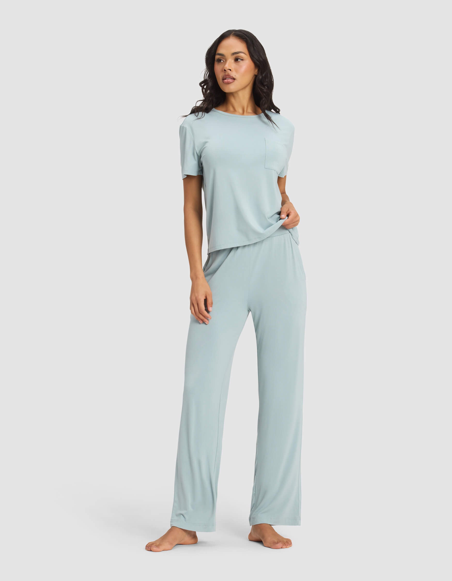 Women's Bamboo Stretch-Knit Lounge Tee & Pants Set - Image 24