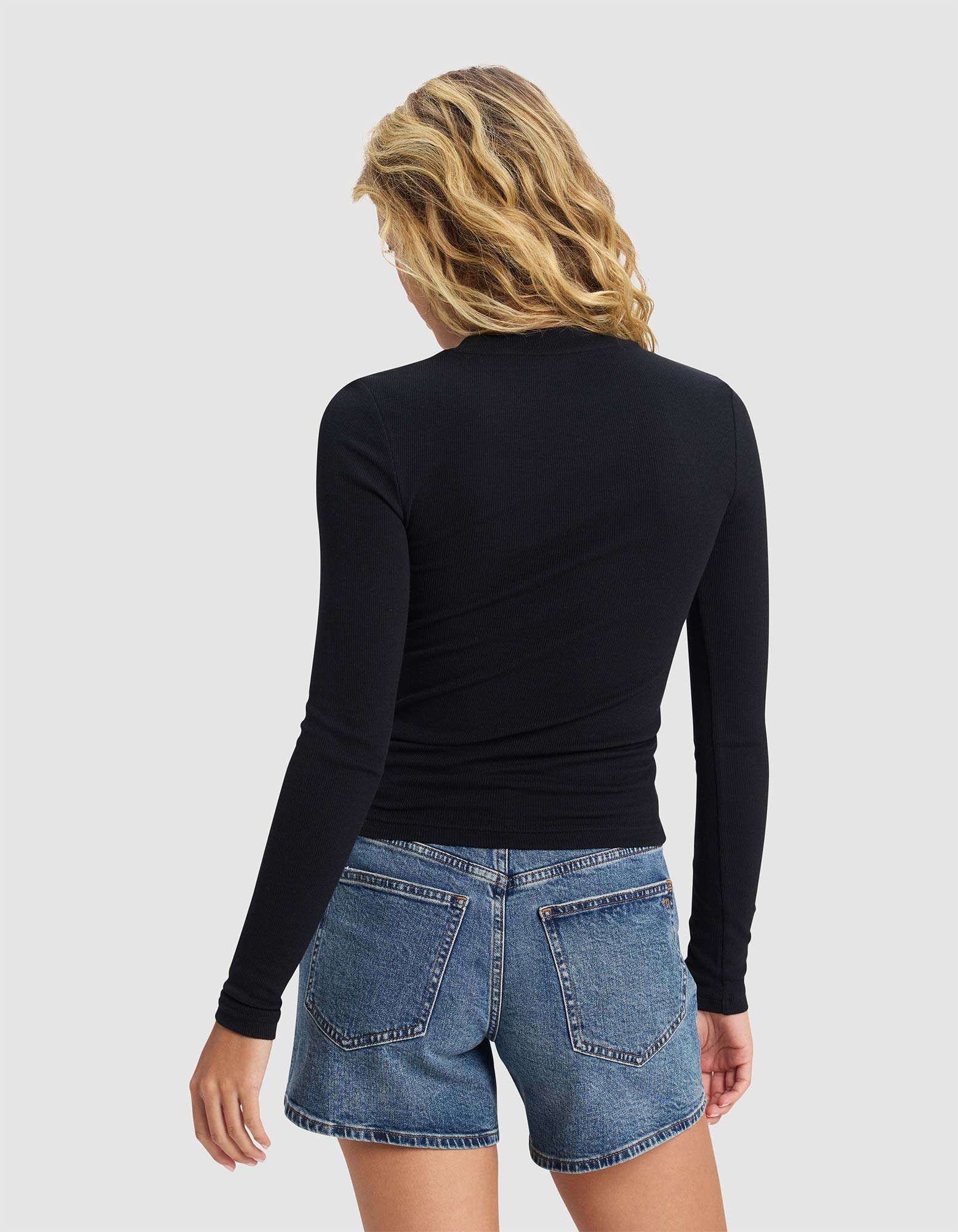 Women's Fine Ribbed Long Sleeve Tee - Image 10