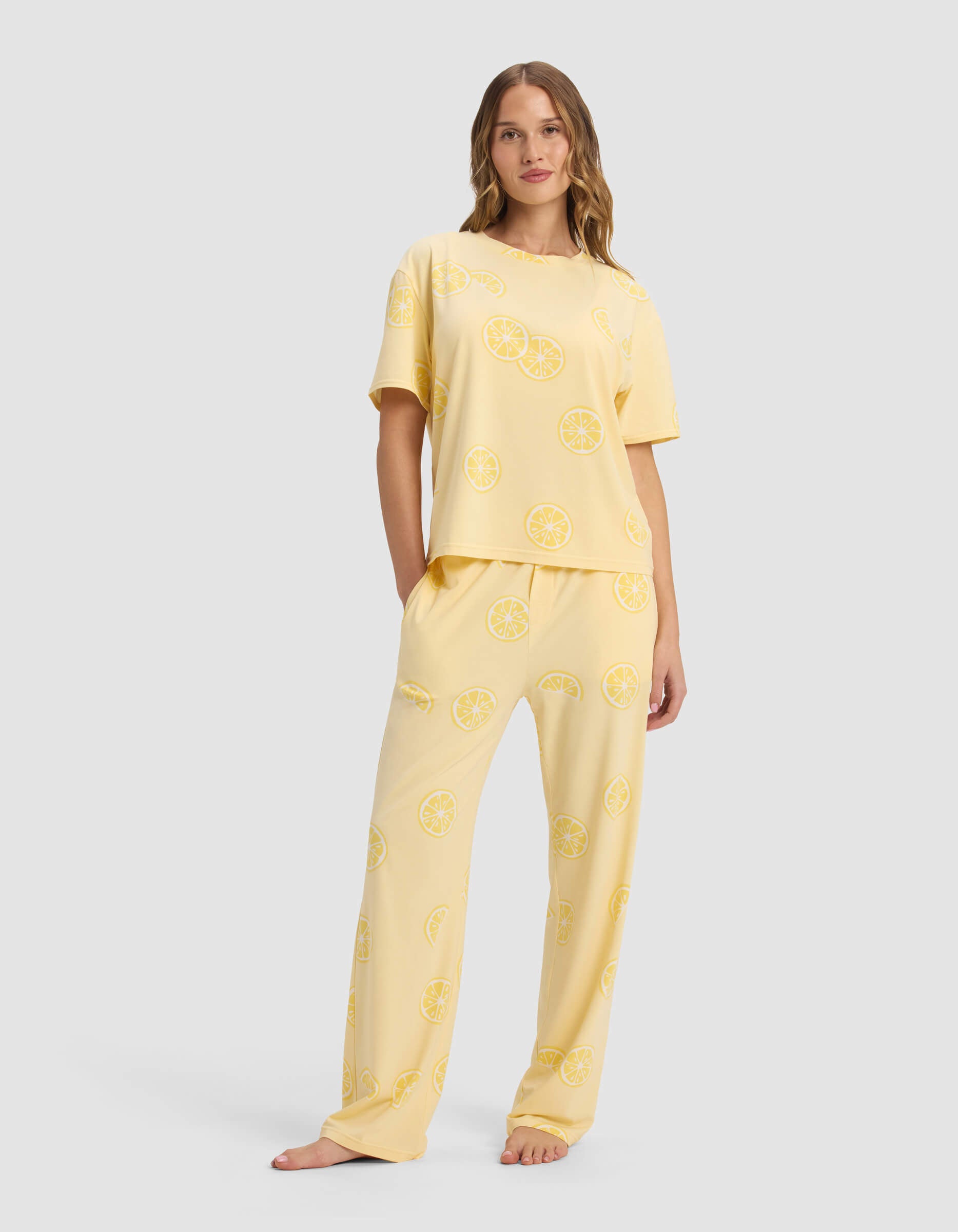 Women's First Layer Pajama Short Sleeve Tee & Pant Set - Image 44