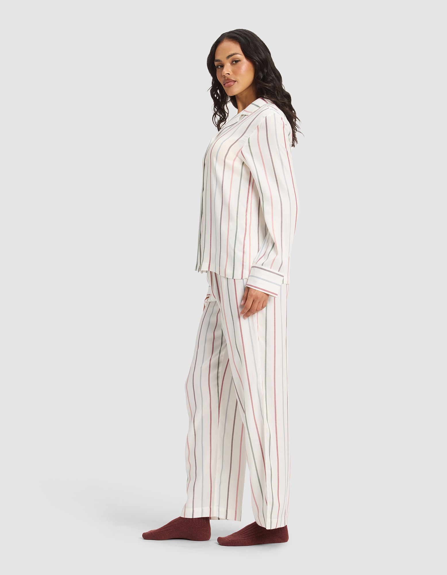Women's Soft Woven Long Sleeve Pajama Set - Last Chance - Image 4