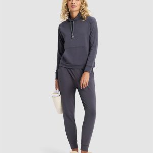 Women's Brushed Bamboo Mock Neck & Jogger Set