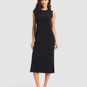 Women's Brushed Bamboo Sleeveless Midi Dress