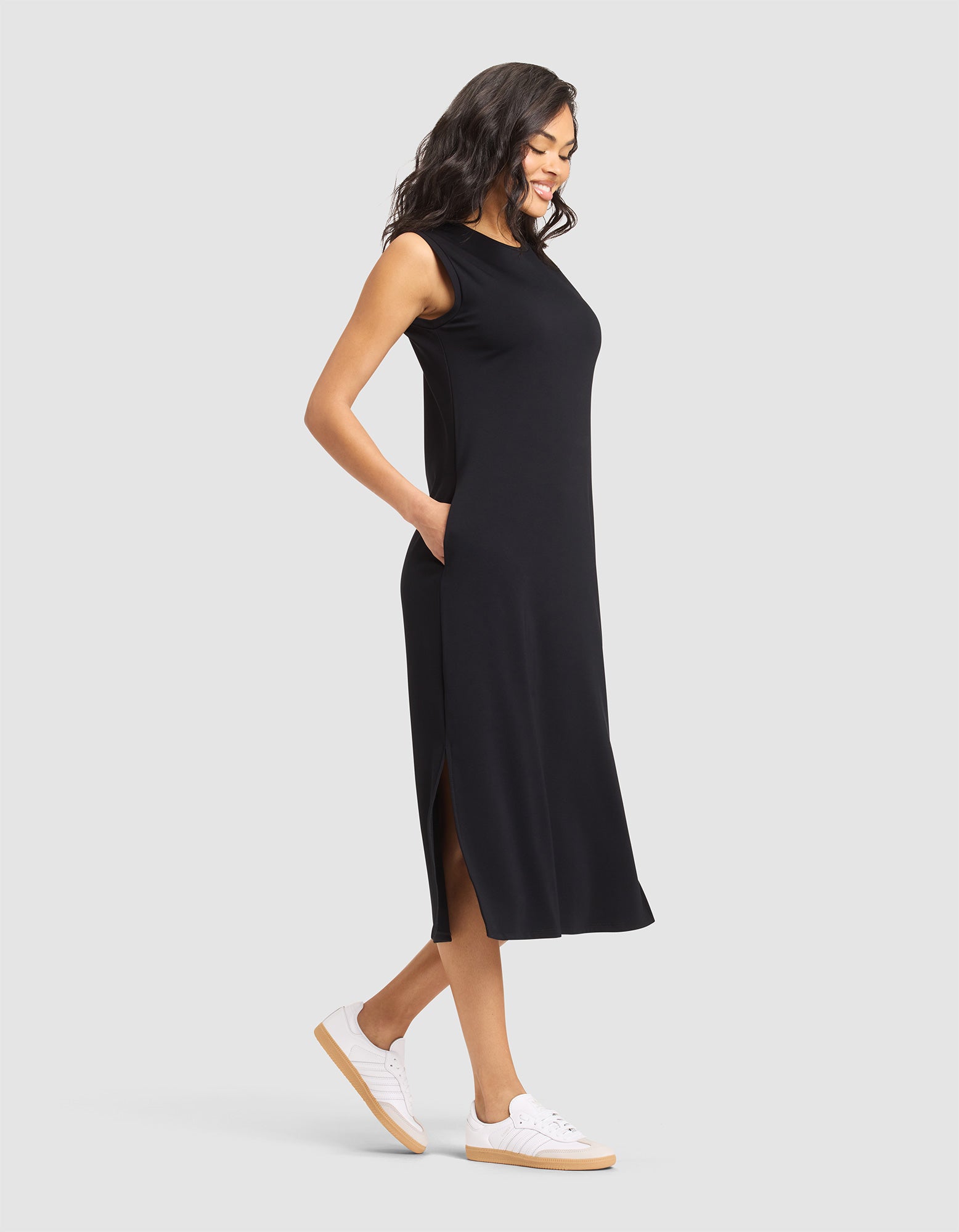 Women's Brushed Bamboo Sleeveless Midi Dress - Last Chance - Image 7
