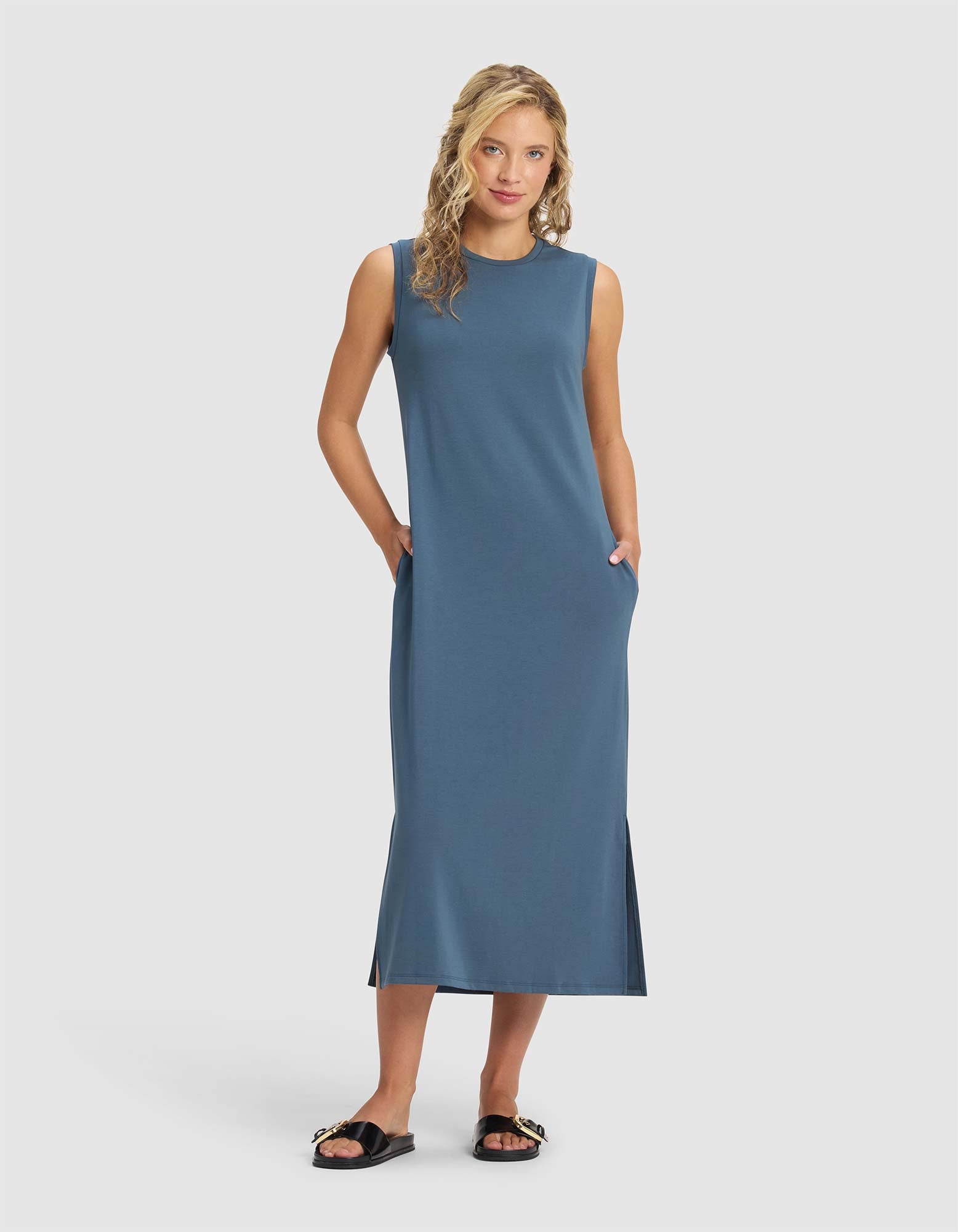 Women's Brushed Bamboo Sleeveless Midi Dress - Last Chance - Image 10