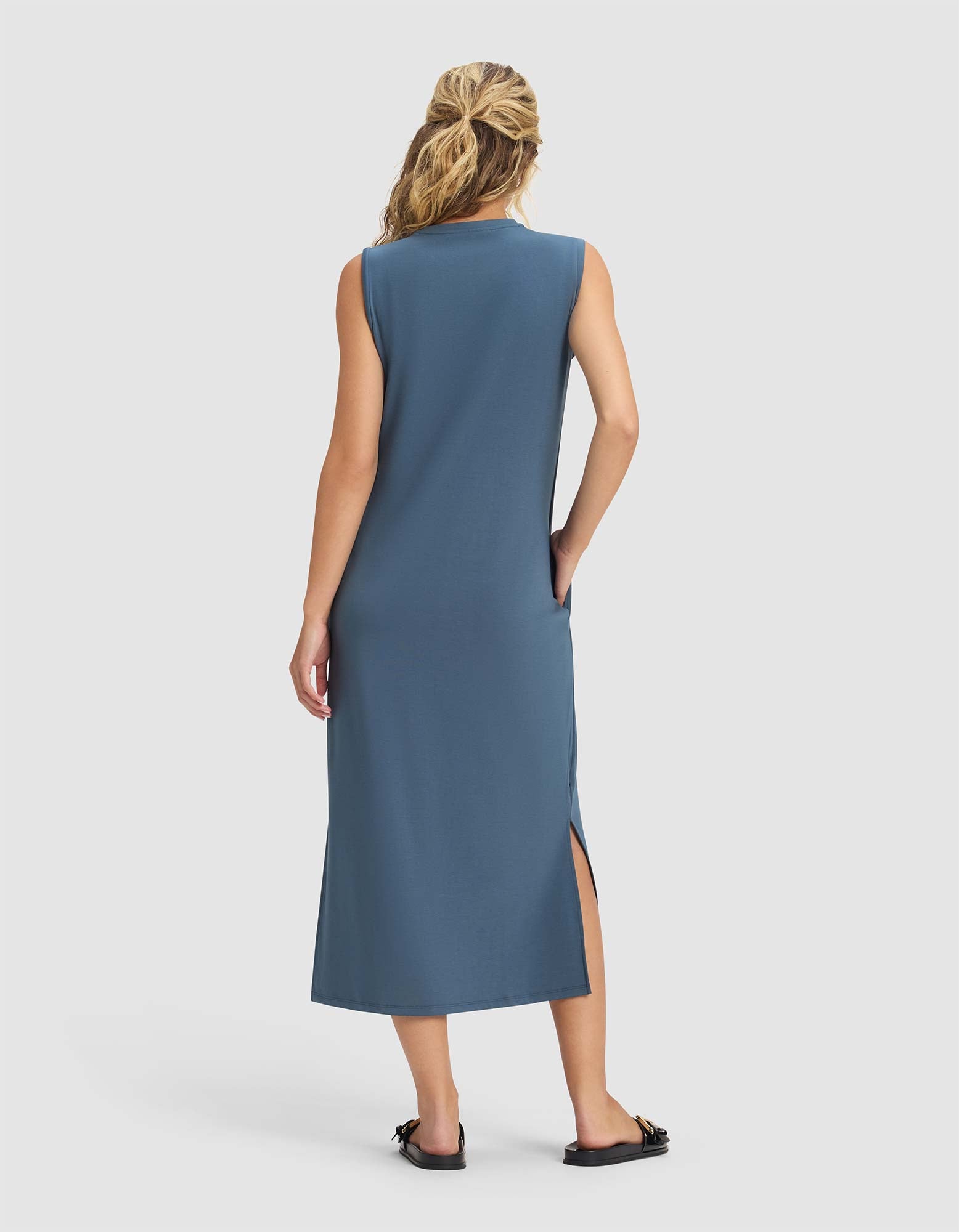Women's Brushed Bamboo Sleeveless Midi Dress - Last Chance - Image 12