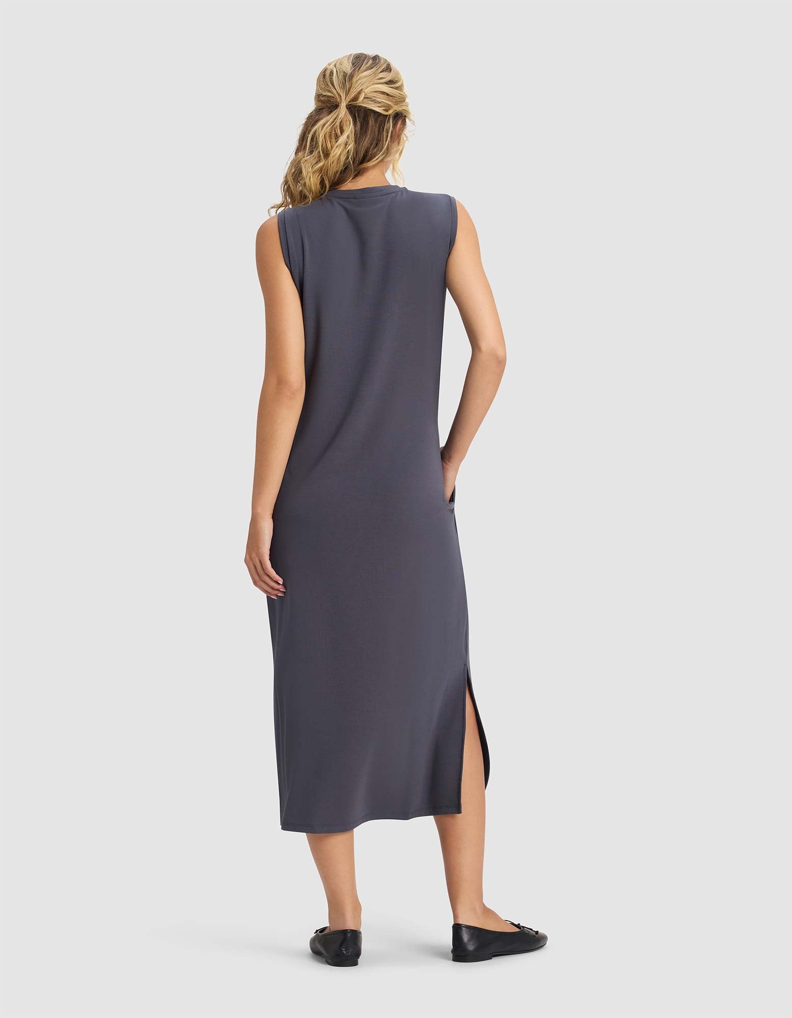 Women's Brushed Bamboo Sleeveless Midi Dress - Last Chance - Image 23