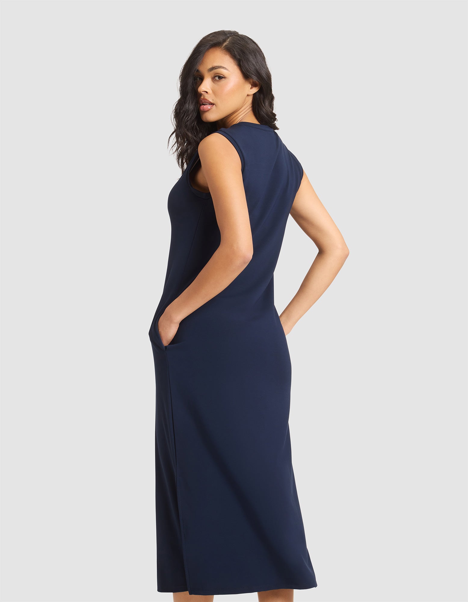 Women's Brushed Bamboo Sleeveless Midi Dress - Last Chance - Image 20