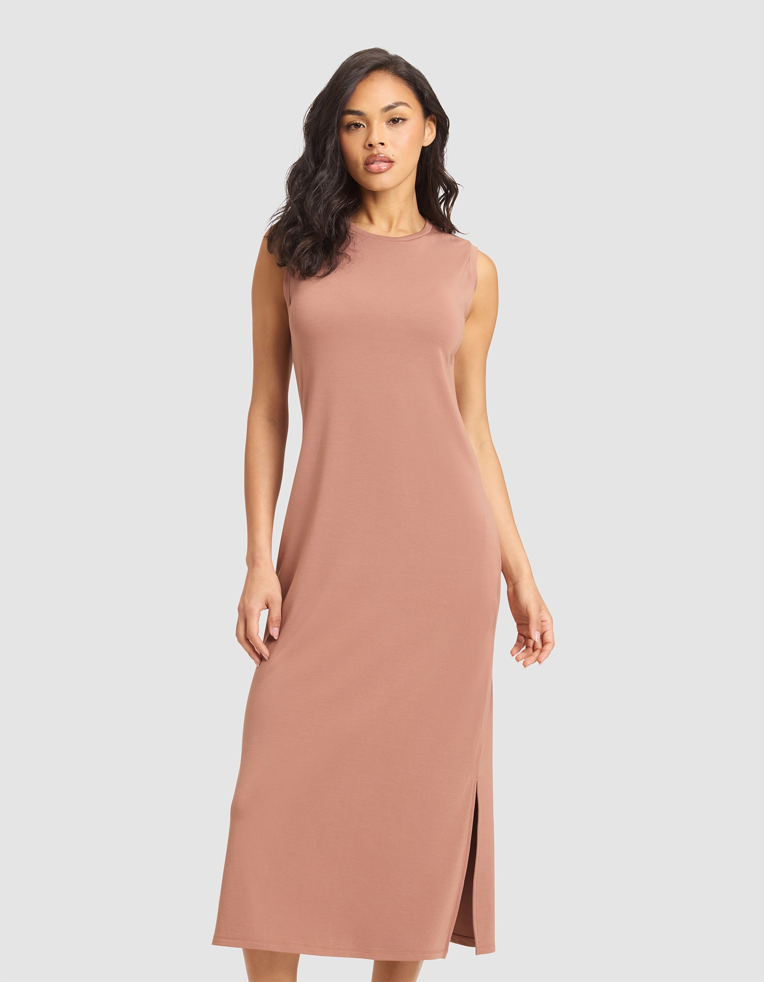 Women's Brushed Bamboo Sleeveless Midi Dress - Last Chance - Image 4