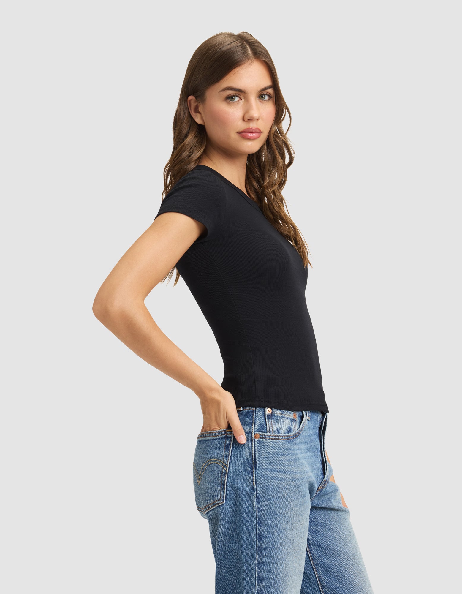 Women's Fine Ribbed Tee - Image 6