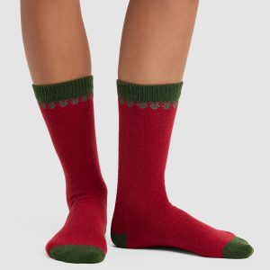 Mistletoe Plush Lounge Calf Sock - Last Chance