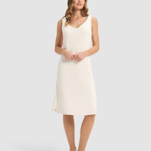 Women's Bamboo Rib-Knit V-Neck Tank Lounge Dress - Last Chance